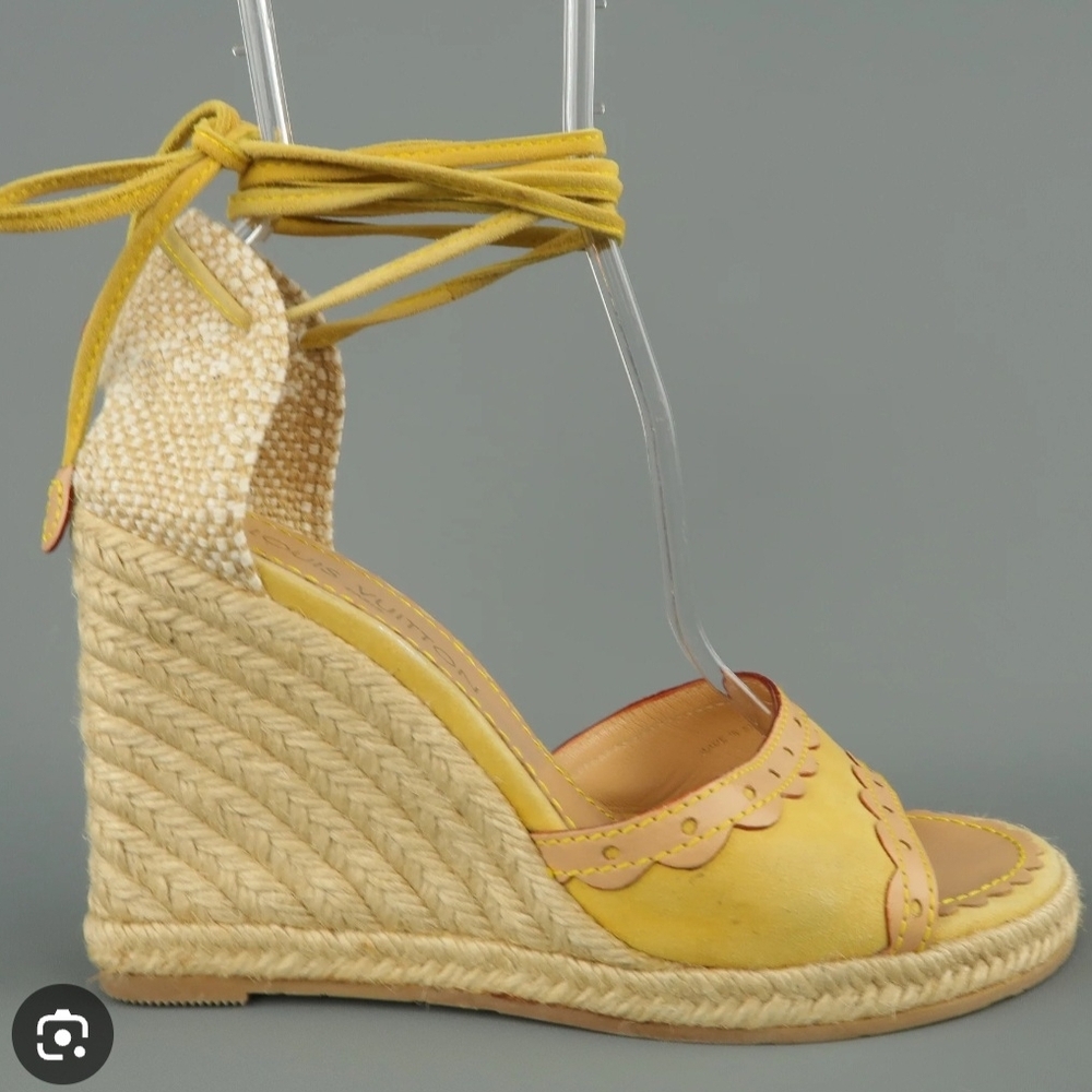 Louis Vuitton Yellow Wedge Sandals